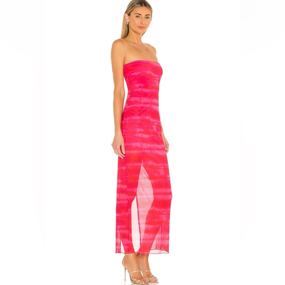 Revolve h:ours Rios Maxi Dress in Strawberry Tie Dye - Picture 3 of 4